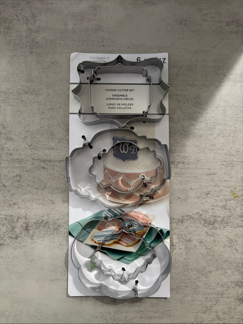 Celebrate It Silver Metal Scalloped & Frame Cookie Cutter Set - 6 Pieces